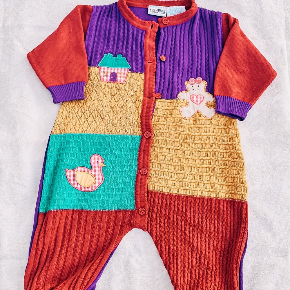 VINTAGE Okie Dokie Sweater Jumpsuit Infant 6-9mo.